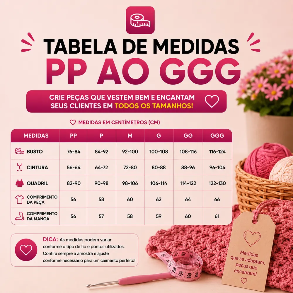 Tabela de Medidas — PP ao GGG
