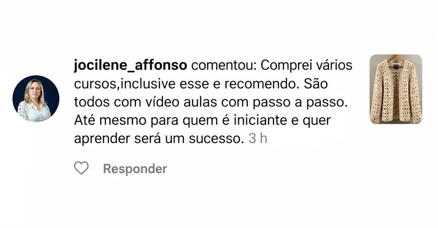 Depoimento de aluna do Casacos de Luxo