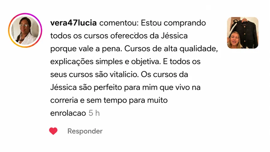 Depoimento de aluna do Casacos de Luxo