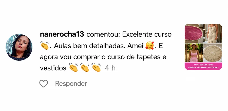 Depoimento de aluna do Casacos de Luxo